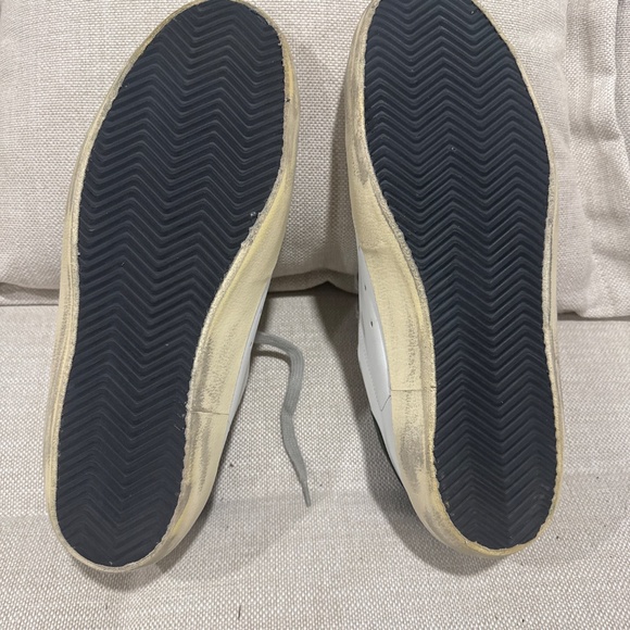 Golden Goose Shearling Sneakers in white leather with green suede star. EU45 - Picture 3 of 4